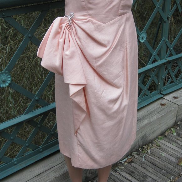 Vintage 50s Jean of California Pink Wiggle Dress - Picture 3 of 9